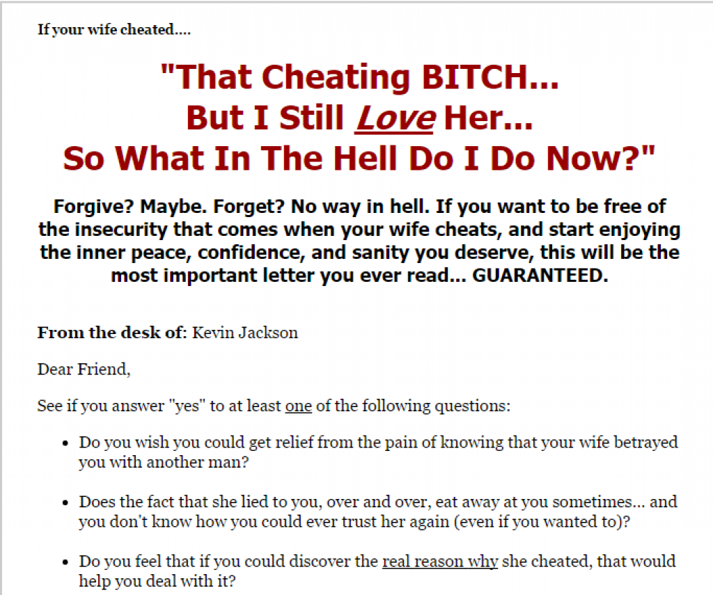 learn to confront your cheating wife