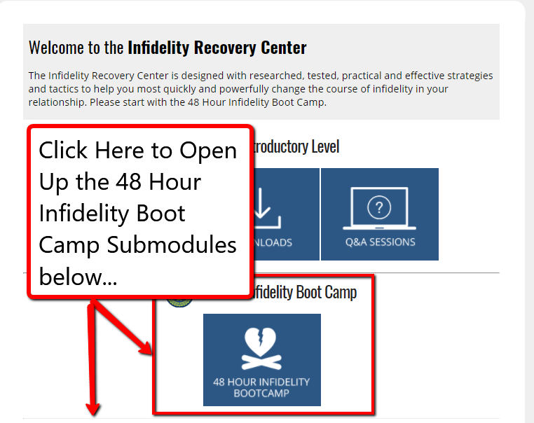 infidelity recovery center 48 hour boot camp
